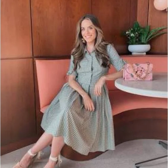 Gal Meets Glam Dresses Gal Meets Glam Delilah Green Plaid